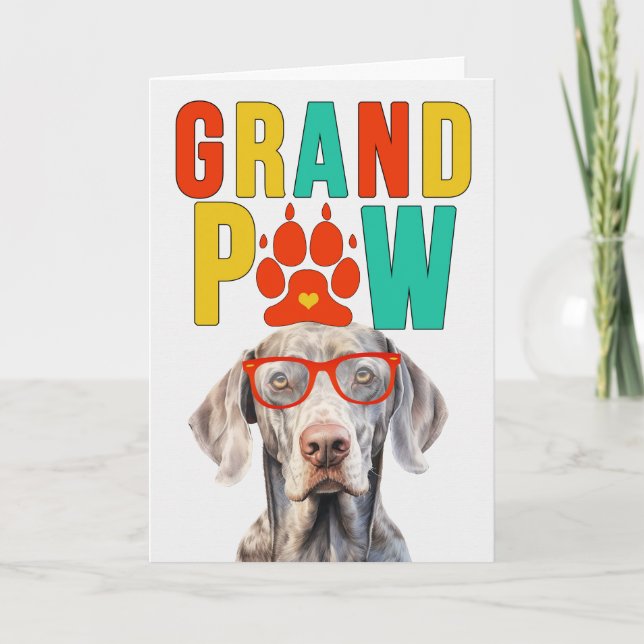 GrandPAW Weimaraner GrandDOG Grandparents Day Holiday Card (Front)