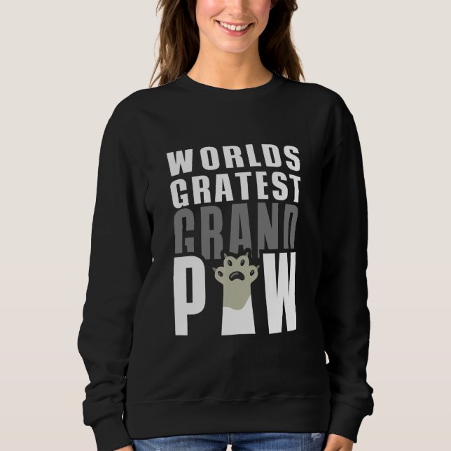 Grandpaw Worlds Greatest Grand Paw Cat Dad Grandad Sweatshirt (Front)