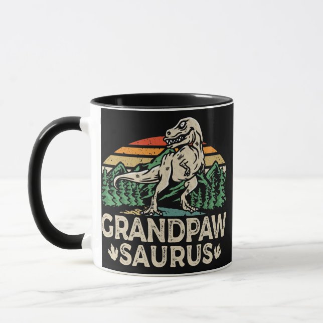Grandpawsaurus Dinosaur Grandpa Grandpaw Saurus Mug (Left)