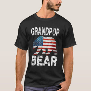 Grandpop Bear Patriotic Flag Matching Family 4th O T-Shirt
