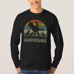 Grandpop Dinosaur T Rex Grandpopsaurus 4 kids Fami T-Shirt