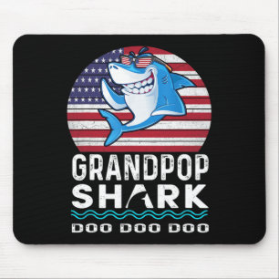 Grandpop Shark Fathers Day Gift From Wife Son Daug Mouse Pad