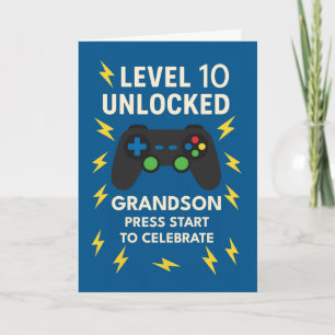 Grandson 10th Birthday Game Controller Age 10 Card