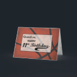 Grandson 11th Birthday Basketball Large Distressed Card<br><div class="desc">Connect a rainbow shot greeting to a dear grandson as he celebrates his 11th birthday. This card would be the one and only card that you can give to be able to do that. THE TEXT ON THE COVER OF THIS CARD IS GRUNGE STYLE THAT INTENTIONALLY LOOKS AGED AND WORN...</div>