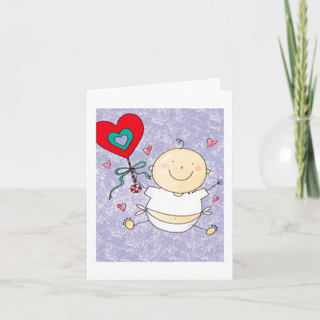 Grandson 1st Valentine's Day - Note Card (Front)