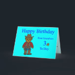 Grandson 3rd Birthday Card<br><div class="desc">Teddy Bear design for big 3rd birthday card</div>