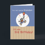 Grandson 3rd Teddy Bear Balloon Birthday Card<br><div class="desc">Your life has been happier during the last three years thanks to your Grandson. Wish him the best on his 3rd Birthday with this sweet teddy bear who holds a balloon and wants to celebrate with the little boy.</div>