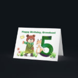 Grandson 5th Birthday Watercolor Bear and Fox Card<br><div class="desc">This charming birthday card features an adorable bear, dressed in a cosy coat and scarf, strolling towards the large number 5 with a friendly fox by its side and a little yellow bird flying above. The soft watercolor style, reminiscent of a story book illustration, brings warmth and whimsy to the...</div>
