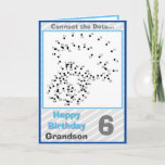 Grandson 6th Birthday Puzzle Card<br><div class="desc">Grandson 6th Birthday Puzzle Card. A unique and fun card that has a connect the dots puzzle on the front of the card is a picture of a little boy and a parachute balloon. Change the age on the card front. It is recommended to buy MATTE FINISH so that it...</div>