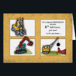Grandson 6th Birthday Trucks<br><div class="desc">Construction trucks are working hard to send your grandson a happy 6th birthday! The background looks like it is dirty,  giving that work truck feel! Let him know you really dig him!</div>