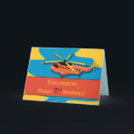 Grandson, 7th Birthday with Helicopter Card<br><div class="desc">Helicopters are a popular theme among boys this age. This is a brightly colored helicopter,  sure to catch your grandson’s attention on his 3rd birthday!</div>