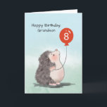 Grandson 8th Birthday Cute Hedgehog with Balloon Card<br><div class="desc">Your beloved grandson will be celebrating his eighth birthday soon. If you are still uncertain on what to give him on his special day,  you should consider gifting the young man with this cute hedgehog birthday card.</div>
