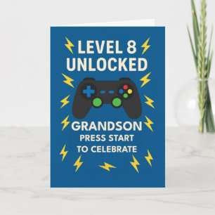 Grandson 8th Birthday Game Controller Age 8 Card