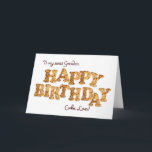 Grandson, a Birthday card for a cookie lover<br><div class="desc">A fun birthday card for the one who loves cookies and the sweet things in life. Letters formed from cookies make the words Happy Birthday. Inside is a cookie with a bite from it and a funny verse.</div>