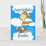 Grandson Aeroplane / Aeroplane Giraffe Birthday Ca Card<br><div class="desc">Grandson Aeroplane / Aeroplane Giraffe Birthday Card</div>