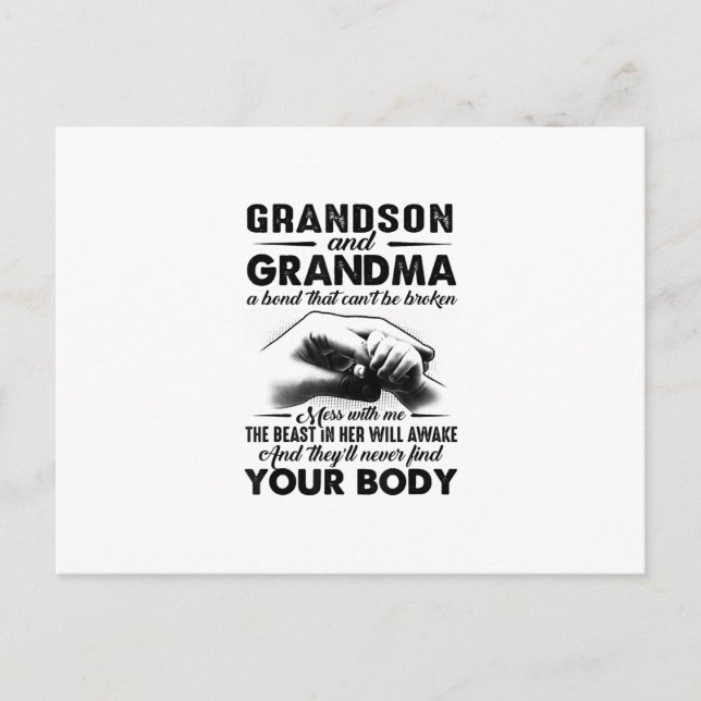 Grandson and grandma bond that cant be broken gift postcard (Front)