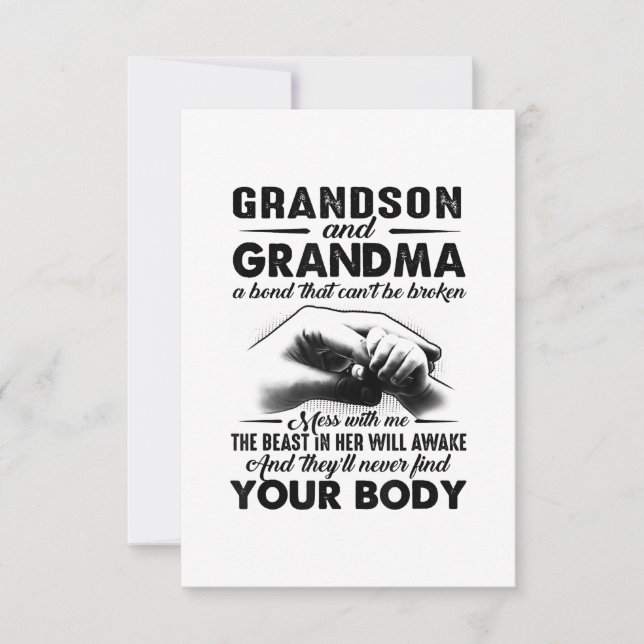 Grandson and grandma bond that cant be broken gift RSVP card (Front)