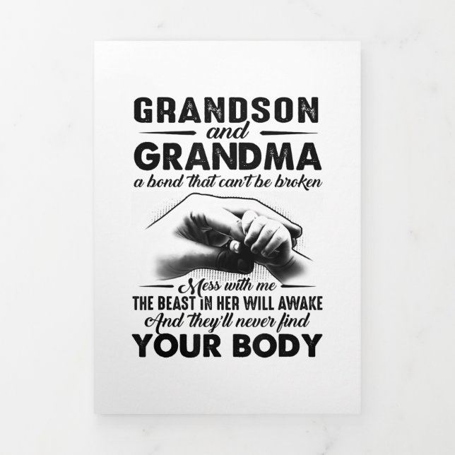 Grandson and grandma bond that cant be broken gift Tri-Fold announcement (Cover)