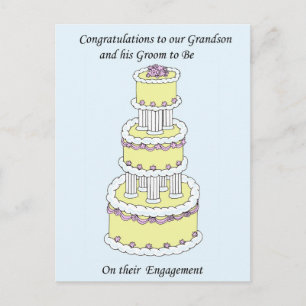 Grandson and Groom to Be Engagement Announcement Postcard
