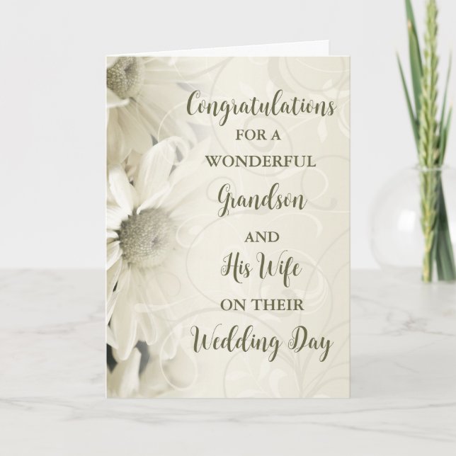 Grandson and His Wife Wedding Day Congratulations Card (Front)