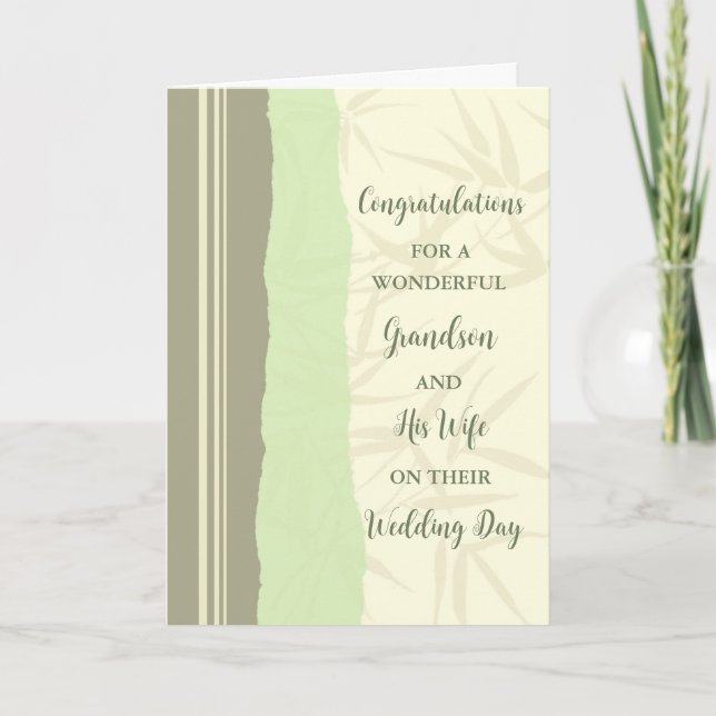 Grandson and His Wife Wedding Day Congratulations Card (Front)