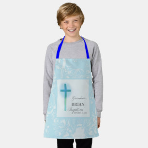 Grandson Baptism Blue Lace Personalised Apron