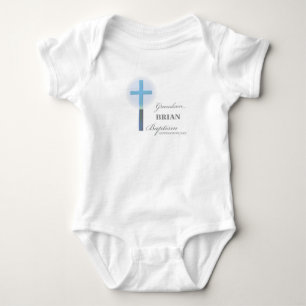 Grandson Baptism Blue Lace Personalised Baby Bodysuit
