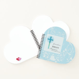 Grandson Baptism Blue Lace Personalised Notebook