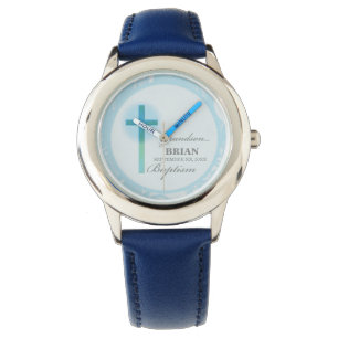 Grandson Baptism Blue Lace Personalised Watch