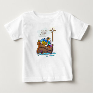 Grandson Baptism Noah's Ark Personalised Baby T-Shirt