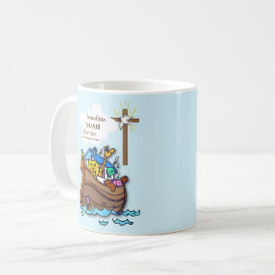 Grandson Baptism Noah's Ark Personalised Coffee Mug