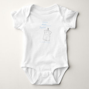 Grandson Baptism Suit on Baby Blue Personalised Baby Bodysuit