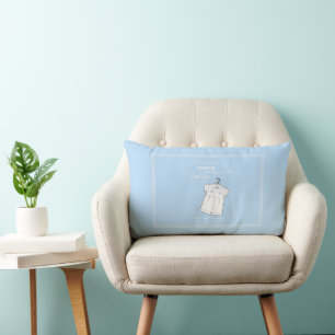 Grandson Baptism Suit on Baby Blue Personalised Lumbar Cushion