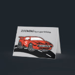 Grandson Birthday Age 5 Red Sports Car Card<br><div class="desc">The number five is on the side of the cute red sports card that in on the cover. This number signifies the age of a grandson who will be celebrating his birthday. If your grandson is one,  then this card is for him.</div>