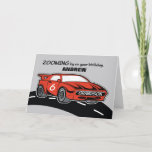 Grandson Birthday Age 6 Red Sports Car Card<br><div class="desc">Watch him jump for joy once he receives this red sportscar birthday card for his 6th birthday. What will turn him up more is the fact that his name can be seen on the cover of this. Come customise this now and secure your copy to give your cute grandson.</div>