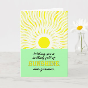 Grandson Birthday Bright Sunshine Card