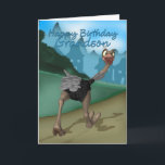 Grandson Birthday Card - Cartoon Ostrich - Digital<br><div class="desc">Grandson Birthday Card - Cartoon Ostrich - Digital Painting</div>