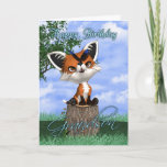 Grandson Birthday Card With Cute Fox And Butterfly<br><div class="desc">Grandson Birthday Card With Cute Fox And Butterfly</div>