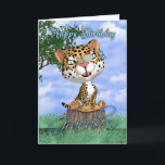Grandson Birthday Card With Cute Jaguar And Butter<br><div class="desc">Grandson Birthday Card With Cute Jaguar And Butterfly</div>
