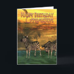Grandson Birthday Card Zebras In Water<br><div class="desc">Grandson Birthday Card Zebras In Water</div>