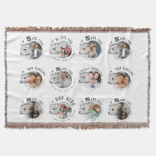 Grandson Birthday Custom Photo Minimalist Throw Blanket