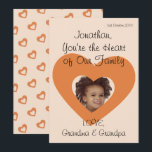 Grandson Birthday Greeting Rustic Simple Photo  Holiday Card<br><div class="desc">Fun and Unique greeting card for Grandson/granddaughter Birthday Card.
All you have to do is cut out the face from a clear image,  
and replace the image on the card.
Can change the greeting or add your own.
Happy Birthday 💘🎂</div>