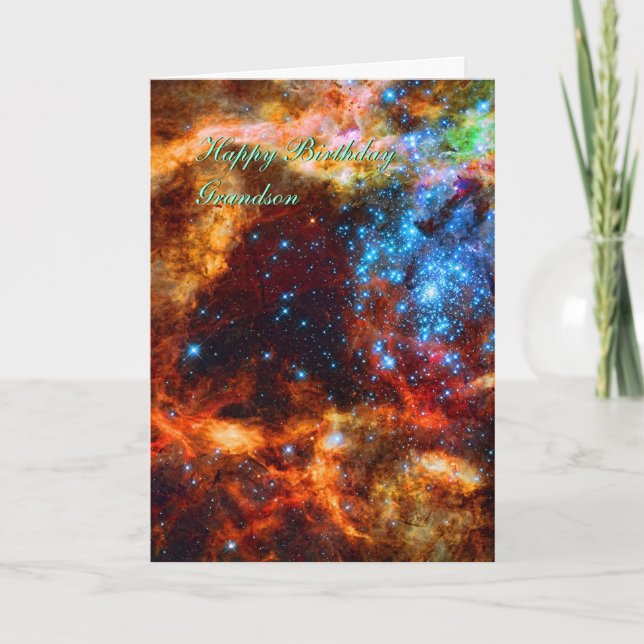 Grandson Birthday, Nebula Birthday Wishes Card (Front)