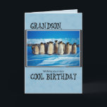 Grandson Birthday, Penguins Card<br><div class="desc">A lovely group of penguins from the South Pole are ready to wish your Grandson a very happy Birthday. This card will be a wonderful surprise for a boy who likes animals.</div>