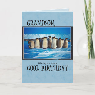 Grandson Birthday, Penguins Card