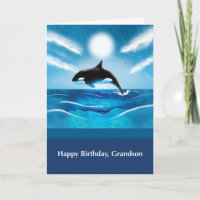 Grandson Birthday with Orca Whale in Ocean
