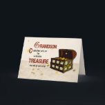 Grandson Birthday with Pirate Treasure Card<br><div class="desc">Filled with sparkling gold and jewels,  this pirate treasure is just what grandparents feel about their grandson. When your heart is overflowing with love,  this is the perfect card to send your grandson on his birthday. A pirate treasure chest is wooden and filled with wonderful treasures.</div>