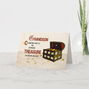 Grandson Birthday with Pirate Treasure Card