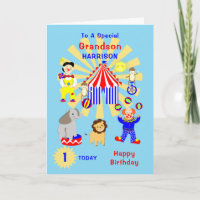Grandson Circus Clown Fun Happy Birthday