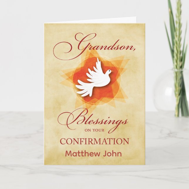 Grandson, Confirmation Congratulations Blessings Card (Front)